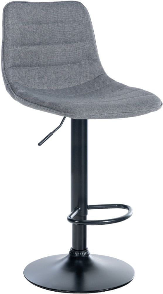 BHM Germany Barová stolička Lex, textil, čierny podstavec / sivá
